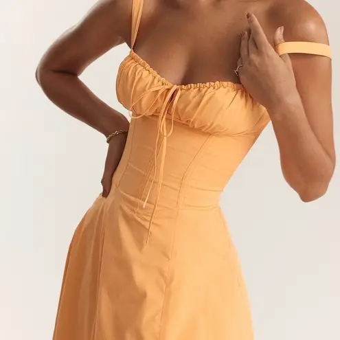 House Of CB  Carmen Midi Dress in Tangerine XS