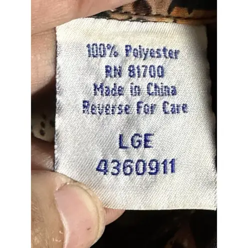 Blair Vintage 90's Earth Tone Abstract Leaf Print Windbreaker Jacket Size L