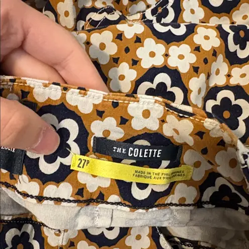 Maeve Anthropologie Colette Cropped Wide Leg Pants 70s Floral Hippie Sz 27 p