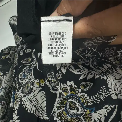 Bailey 44 Viola Floral Ruffle Chiffon Minidress Black Multi Size 6