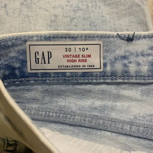 Gap  Denim Acid Wash Light Vintage Slim High Rise Jeans 30 / 10 Regular