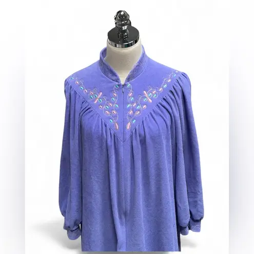 Vanity Fair Vtg Nightgown Housecoat Embroidered 70s Grannycore Cottagecore USA