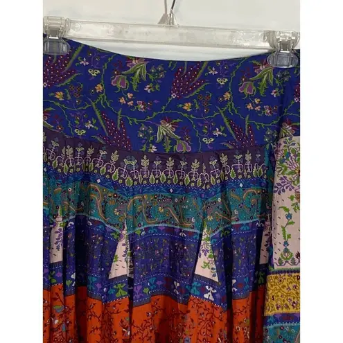 ETRO Milano Patch Quilt Skirt Blue Size 6