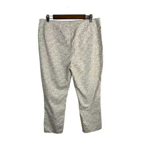 Nic+Zoe Womens size 16 Abstract Print Cream Cropped Trouser Pants