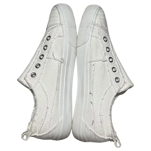 Corkys Babalu Shoes Womens 6 White Slip On Canvas Laceless Casual Sneakers Boho
