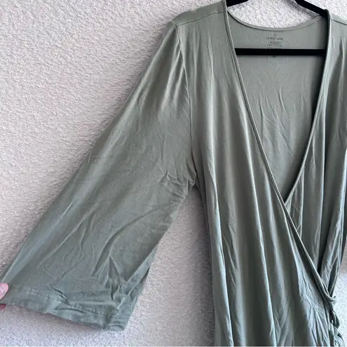 Caden Lane Women’s Bamboo Green Solid Wrap Crossover Maternity Robe One Size Size undefined