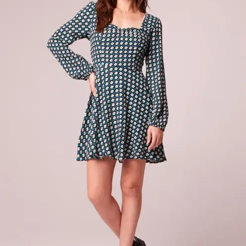 Band of the Free Genevieve Teal and Black Diamond Dress | S