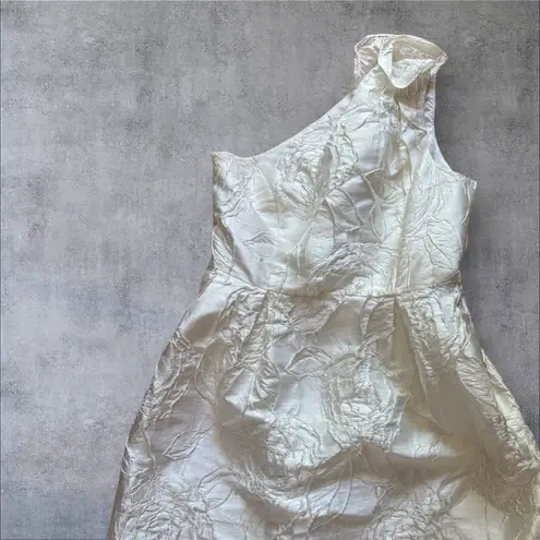 Halston Heritage Ivory Jacquard Mini Dress With Pockets Size 8