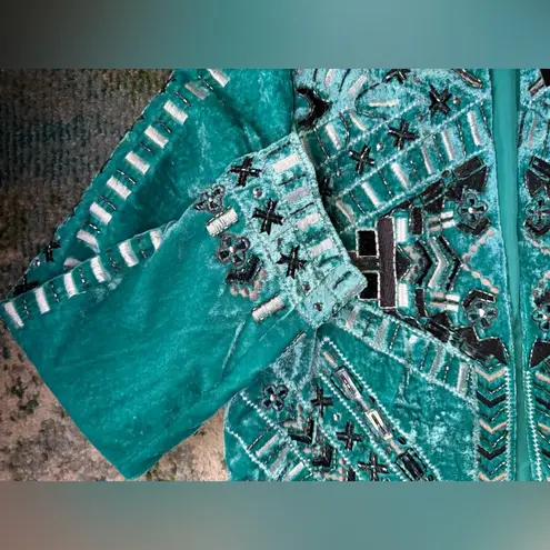 Crazy Train NWT embroidered beaded velvet boho blazer jacket, size medium