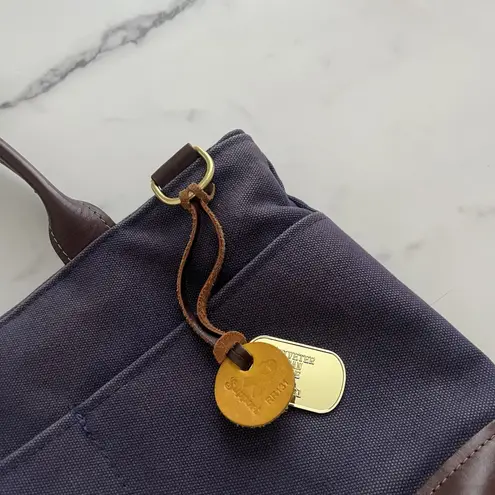 R.Riveter Carry All Canvas Blue Tote Brown Leather Boho Classic Sturdy Mini Bag