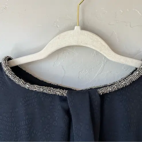 Rachel Roy black animal printed beaded loose cocktail sparkly tunic evening cute