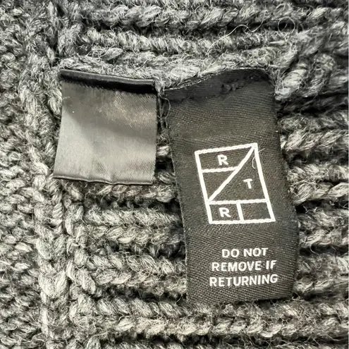 Kaufman Franco Carbon Faux Fur Vest Collar Gray Knit Sleeveless Vest