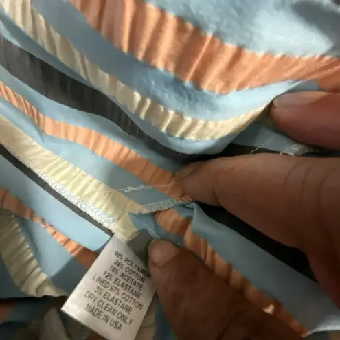 Lela Rose Stripped V Neck Bow Tie Belted Wide Leg Jumpsuit Size 2