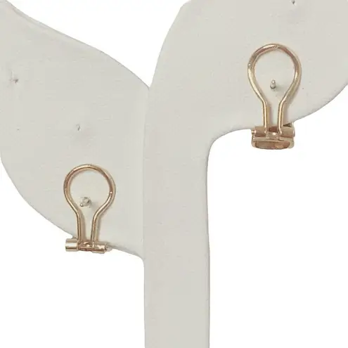 Ruby 14KT Yellow Gold Oval Sapphire Fine Statement Cabachon Omega Back Earrings