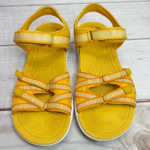 Ryka Yellow Savannah Sport Sandals Contoured Footbed Comfort Arch Support