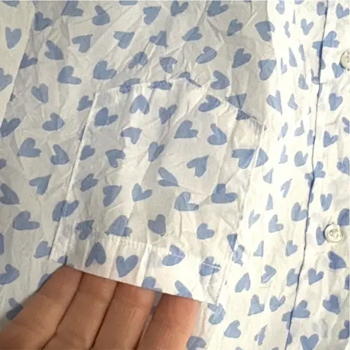 Frank & Eileen Barry Button Down Top Signature Crinkle Hearts Women’s Size Large - Image 4