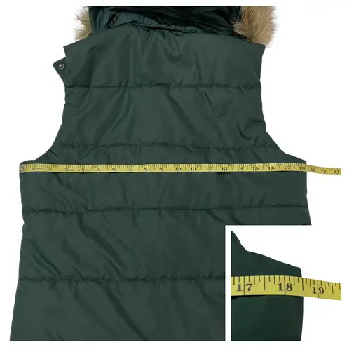 Bagatelle Puffer Vest with Faux Fur Hood - Green - Small