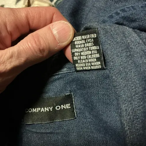 Vtg Y2K embroidered snowman denim shirt Blue Size XL