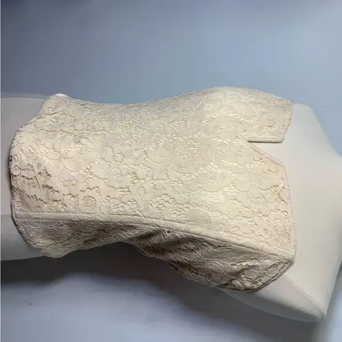 Anthropologie  Porridge Clothing- Lace Corset with Shirred Cream Size XL NWT