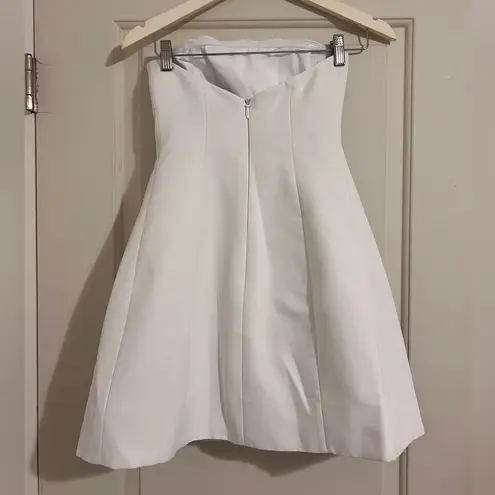 Sachin + Babi $395 Grace Strapless Mini White Wedding Bridal Dress FLAW