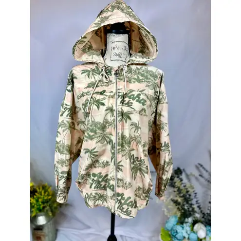 Maje Palm Tree Print Jacket with hood Size 38 (M)