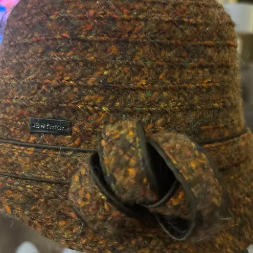 BETMAR NEW YORK HAT Weave Burnt Orange Brown Wool Blend Logo Design