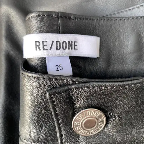 RE/DONE $1236 NWT MIDRISE WIDE LEG LEATHER *SAMPLE* JEANS SZ 25