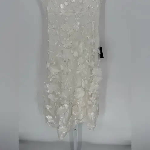 Lulus Glamour Garden White 3D Floral Embroidered Midi Dress Size XS