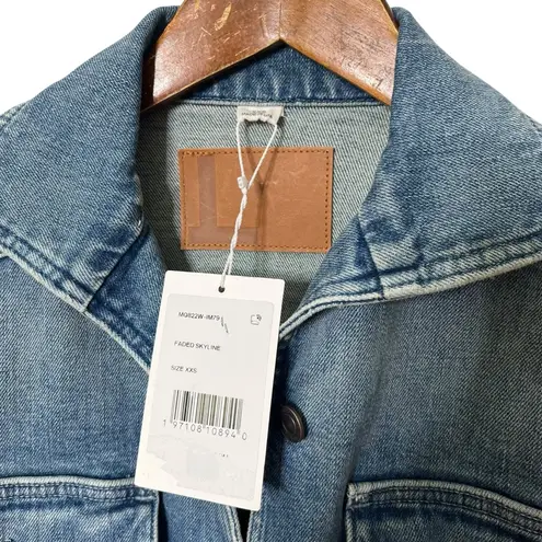 Lafayette 148 Denim Jacket Women’s XXS Faded Skyline Blue Jean Utility Pocket