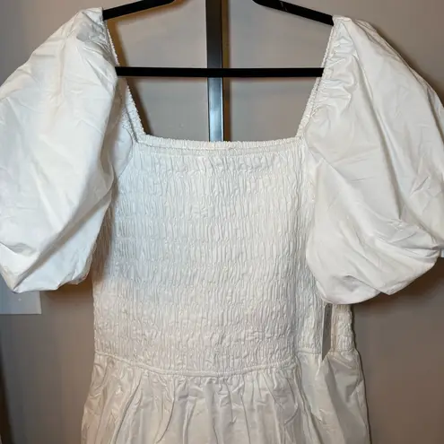Tuckernuck Hyacinth House NWT Catarina Smocked Puff Mini Dress White Size XL
