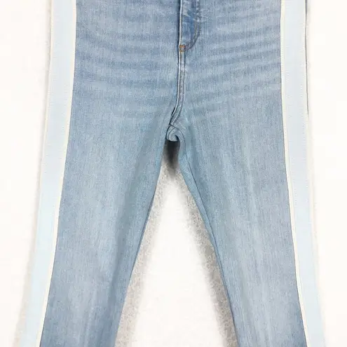 Veronica Beard  Carly 11" Kick Flare Jeans Air 27 Size 25 Side Stripe Crop Fray