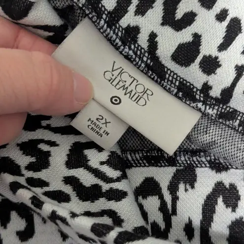 Victor Glemaud Target Leopard Long Sleeve Turtleneck Sweater Shirt Black White Size 2X