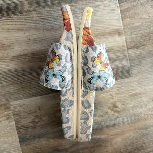 Johnny Was Mayflower Floral Butterfly Pool Slides Multicolor Women’s 8 $98 MSRP