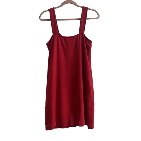 Urban Outfitters Festive Red Front Button Dress Cotton Linen Cooperative Size Small