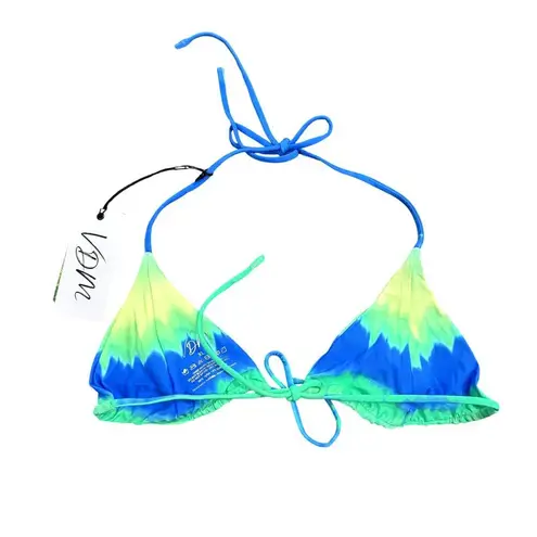 VDM The Label Ombre String Bikini Top in Blue/Green, Size XL Blue