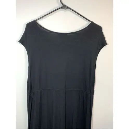 Spense Women's Tie Waist Cap Sleeve Embroidered Knee Length Dress Black Large