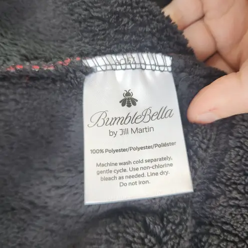 BumbleBella By Jill Martin Sherpa Shawl Collar Button Lounger Buffalo Plaid XS/S