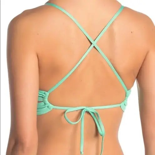 Mossimo Color Splash Draped Bikini Top Strappy NWT Green Size XS