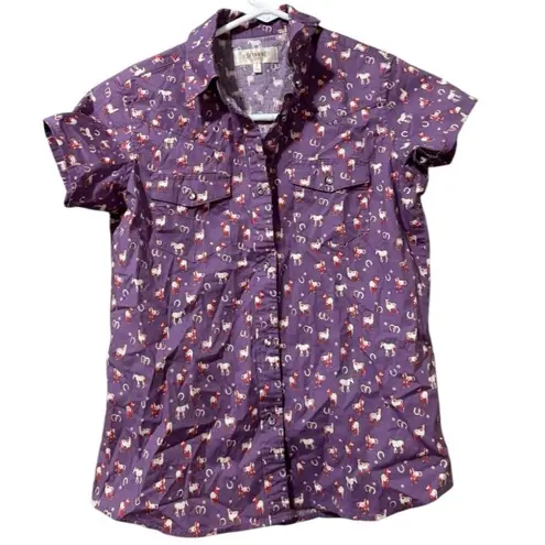 Shyanne Girls Western Long Sleeve Snap Up Shirt Size Measured Cowgirl Country