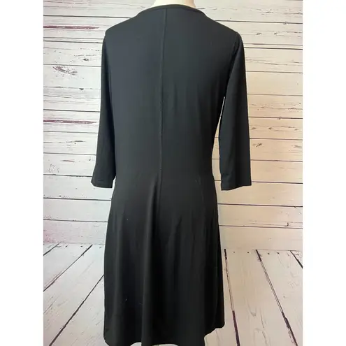 Royal Robbins Dress Medium Monroe Faux wrap Standard Fit Black Stretch Outdoors