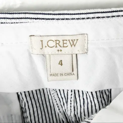 J. CREW Factory 100% Cotton Blue White Seer Sucker Button Pockets Skirt, Size 4