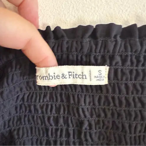 Abercrombie & Fitch  Smocked High Waist Tiered Ruffle Mini Skirt Size Small Black - Image 5