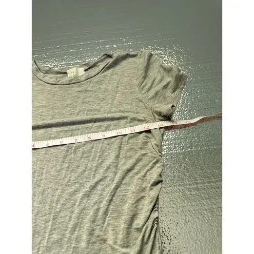 Dee Elly Gray Asymmetric Hem Ruched Side Bodycon Dress Short Sleeve XS