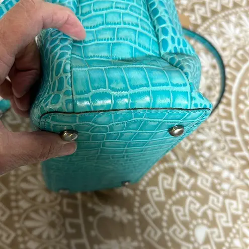 Patricia Nash  Norcia Croc Embossed Leather Crossbody Aqua with Zip Pouch