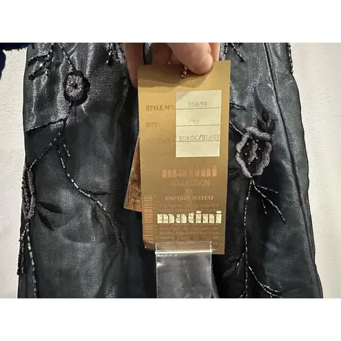 Matini Y2K Black Ombre Beaded Deadstock Prom Dress Size 12