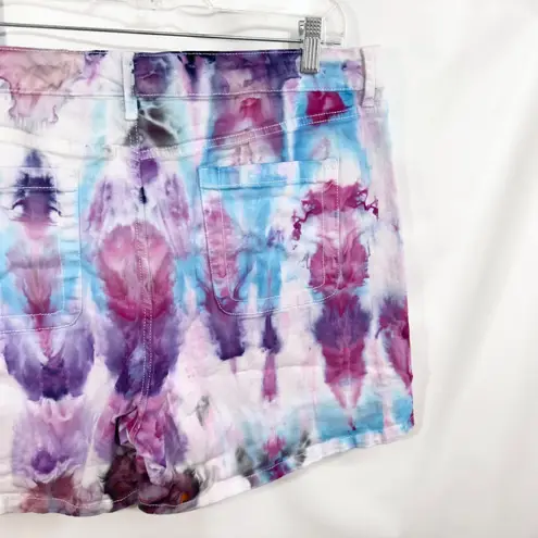 Gloria Vanderbilt Plus Sz 18 Denim Shorts Handmade Tie Dye Purple Pink Blue 944