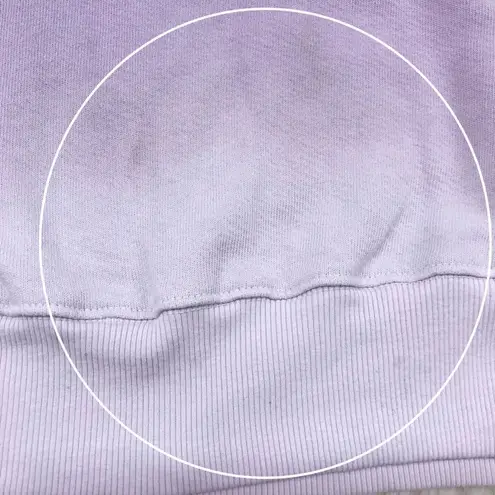 MONROW Revolve Purple Ombre Sweatshirt Top Ruffle Shoulder Cotton Size Large New