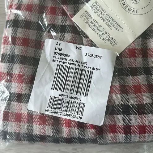 Urban Renewal  Remnants Plaid Front Slit Flare Pant Red S NWT IN PACKAGE