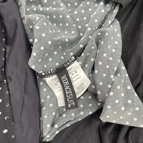 MiracleSuit Tankini Top Size 12 Pin Point Love Knot Black White Polka Dot NWT