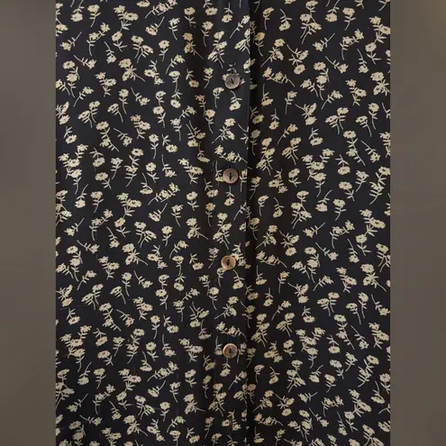 Robbie Bee VTG Y2K Woman Silk Dress Floral Print Button Front Midi Size 4P